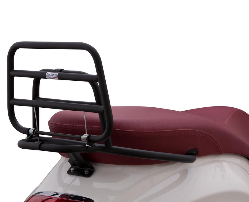 Bagagerek achteraan voor Vespa Primavera /Sprint /Elettrica 50-150cc, opvouwbaar, zwart