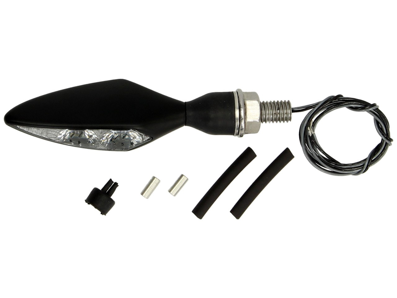 Kellermann-indicator, Rhombus Extreme, staal, LED, VR/HL, 12 V, zwart gesatineerd, M8x20, E-keurmerk