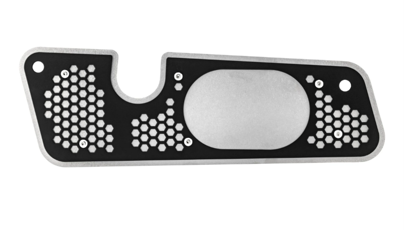 Uitlaatsierstuk schommelarm voor Vespa GTS/GTS Super/GTV/GT, zilver/zwart
