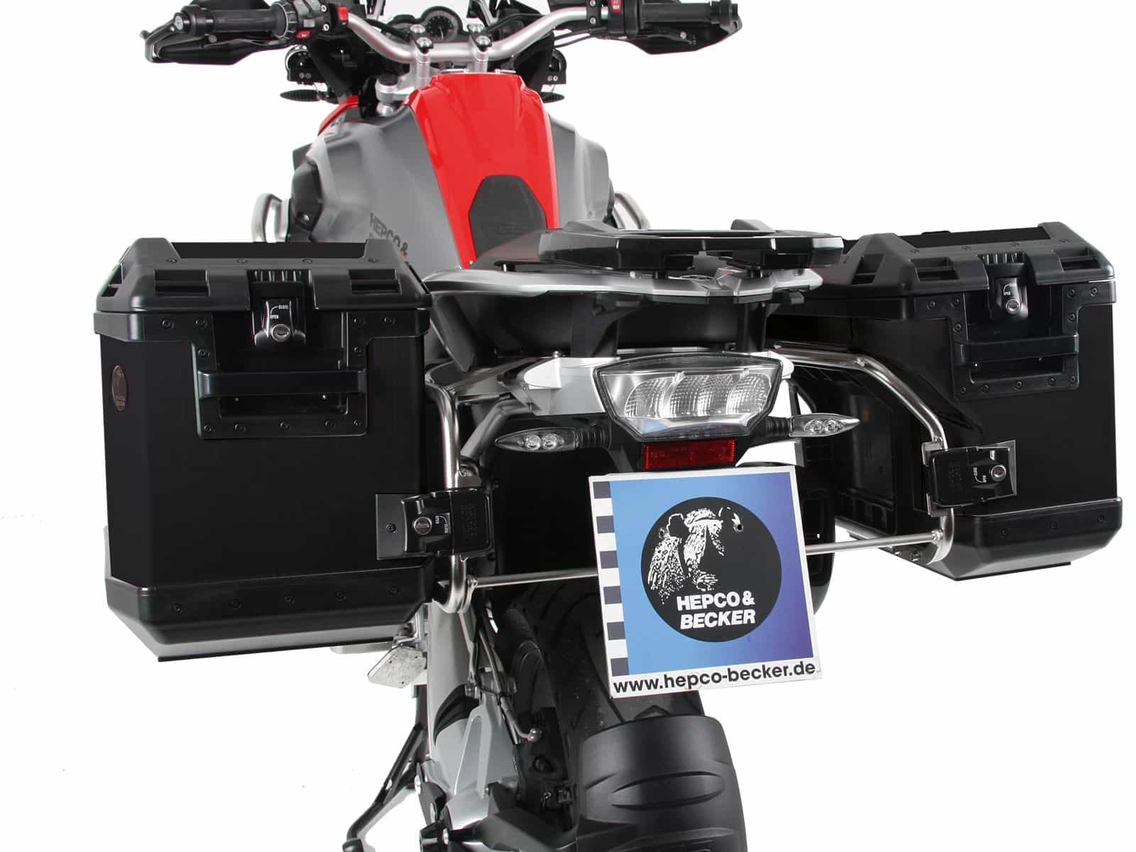 Kofferdrager set Cutout drager incl. kofferset Xplorer Cutout zwart voor BMW R 1200 GS LC Adventure