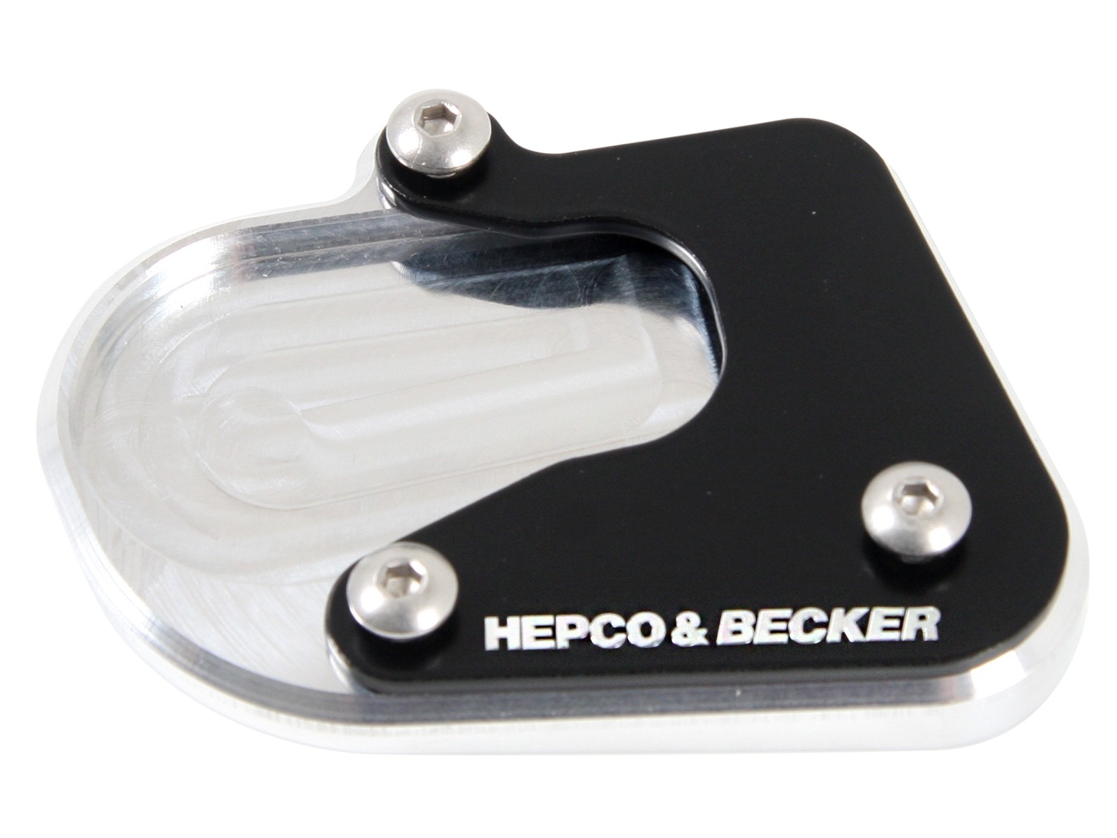 Zijstandaardplaat zilver zwart voor BMW F 850 GS (Bj.18-) Hepco & Becker