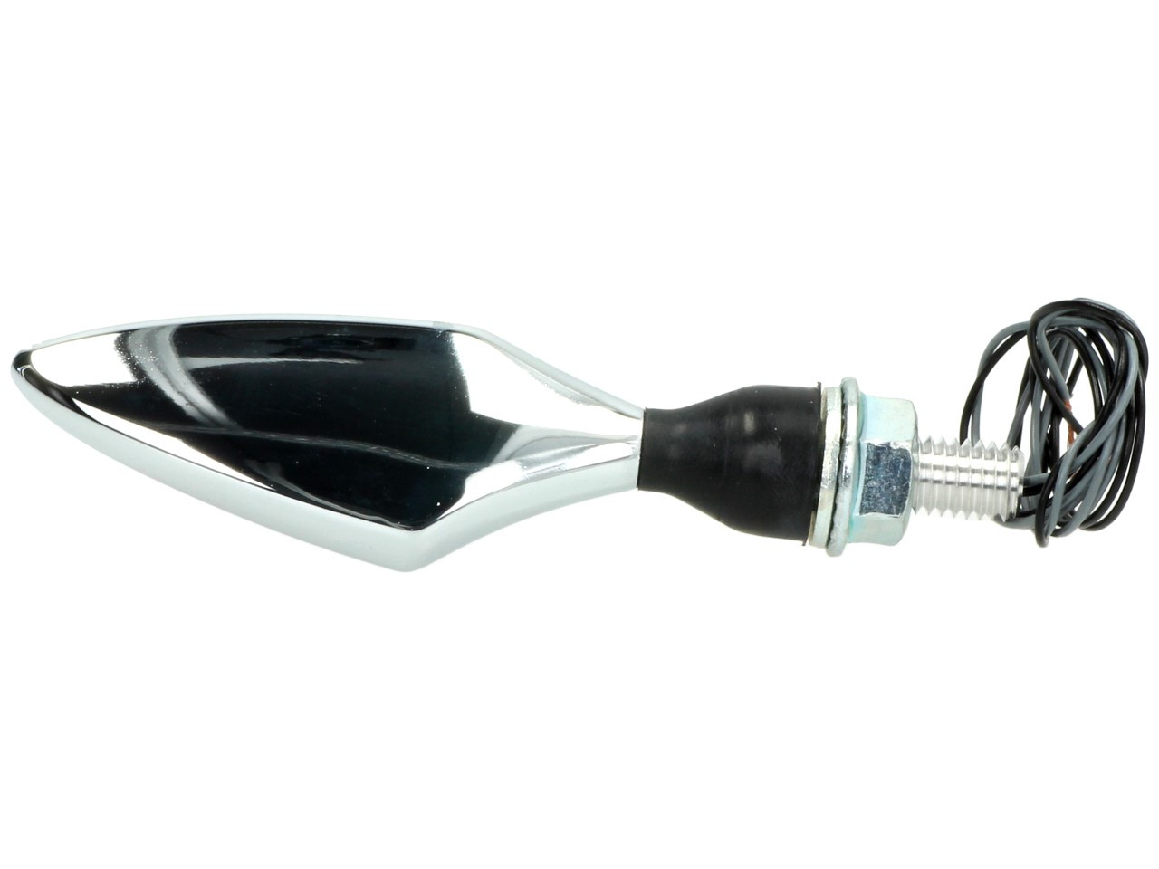 Kellermann indicator, ruit, staal, LED, VL/HR, 12 V, glanzend chroom, M8x20, E-goedgekeurd