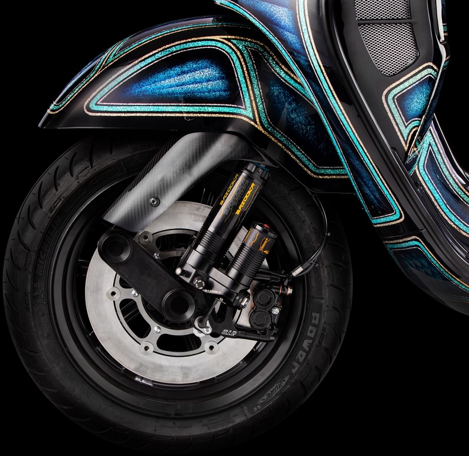 Swingarm afdekking voor Vespa, zwart mat