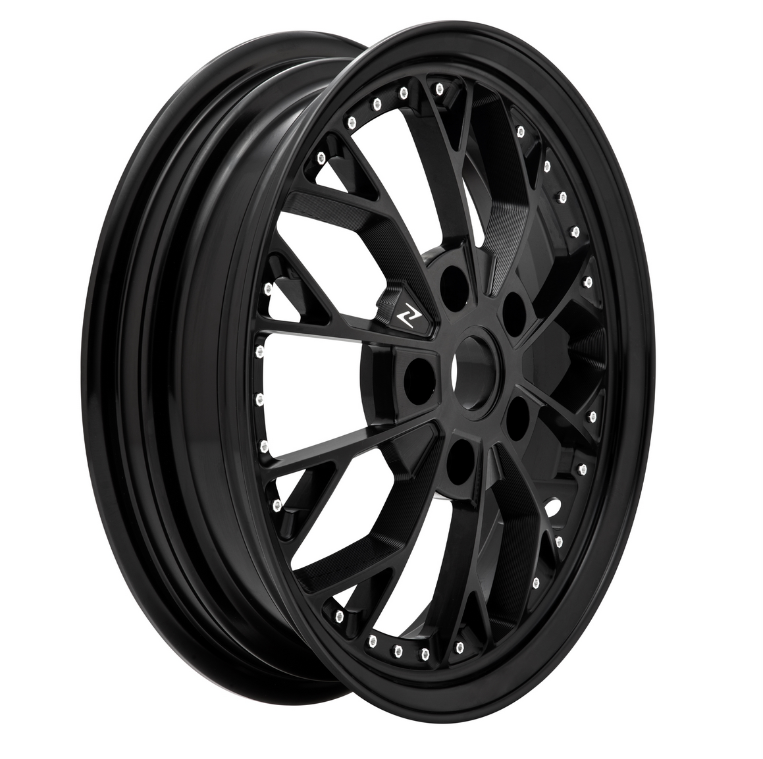 Velgkam 2 voor/achter 12" voor Vespa GTS/GTS Super/GTV/GT/946 125-300ccm, zwart glanzend
