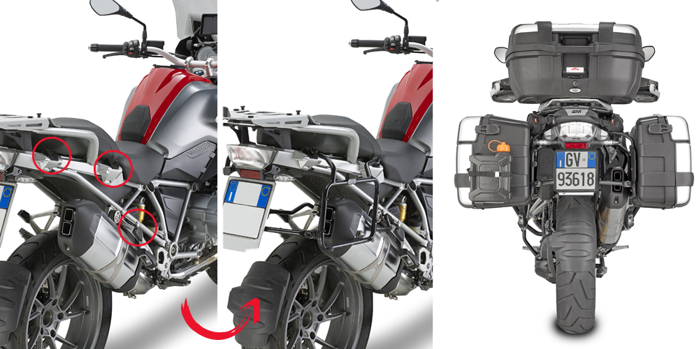Afneembare zijkofferdrager voor BMW R 1200 GS Adventure (MY 14-18) / R 1200 GS (MY 13-18) / R 12