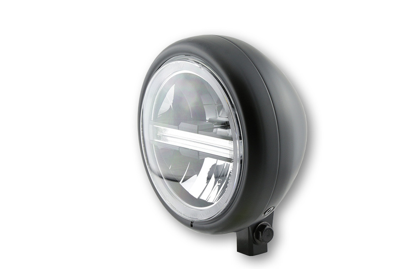 HIGHSIDER pro 5 3/4 inch koplamp Pecos Type 6 LED zwart mat met TFL, E-goedgekeurd (1 stuk)