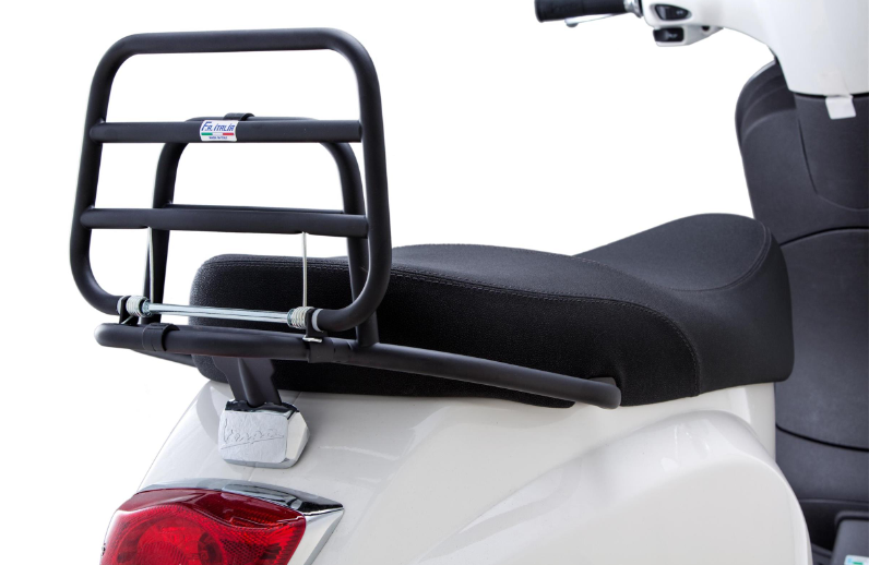 Bagagerek achteraan voor Vespa LX /LXV /S 50-150cc, opvouwbaar, zwart