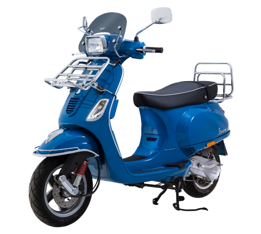 Bagagerek achteraan voor Vespa LX/LXV/S 50-150cc, opvouwbaar, chroom