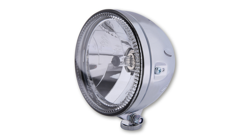HIGHSIDER pro 5 3/4 inch hoofdkoplamp Skyline H4 chroom LED parkeerlichtring, E-keurmerk (1pc)