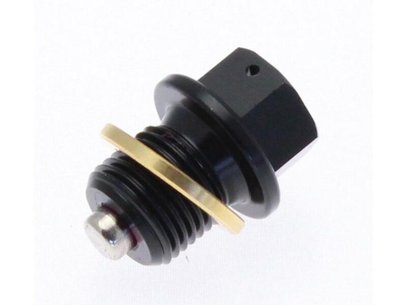 Tecnium magnetische afvoerplug - aluminium zwart M14x1,5x13,5