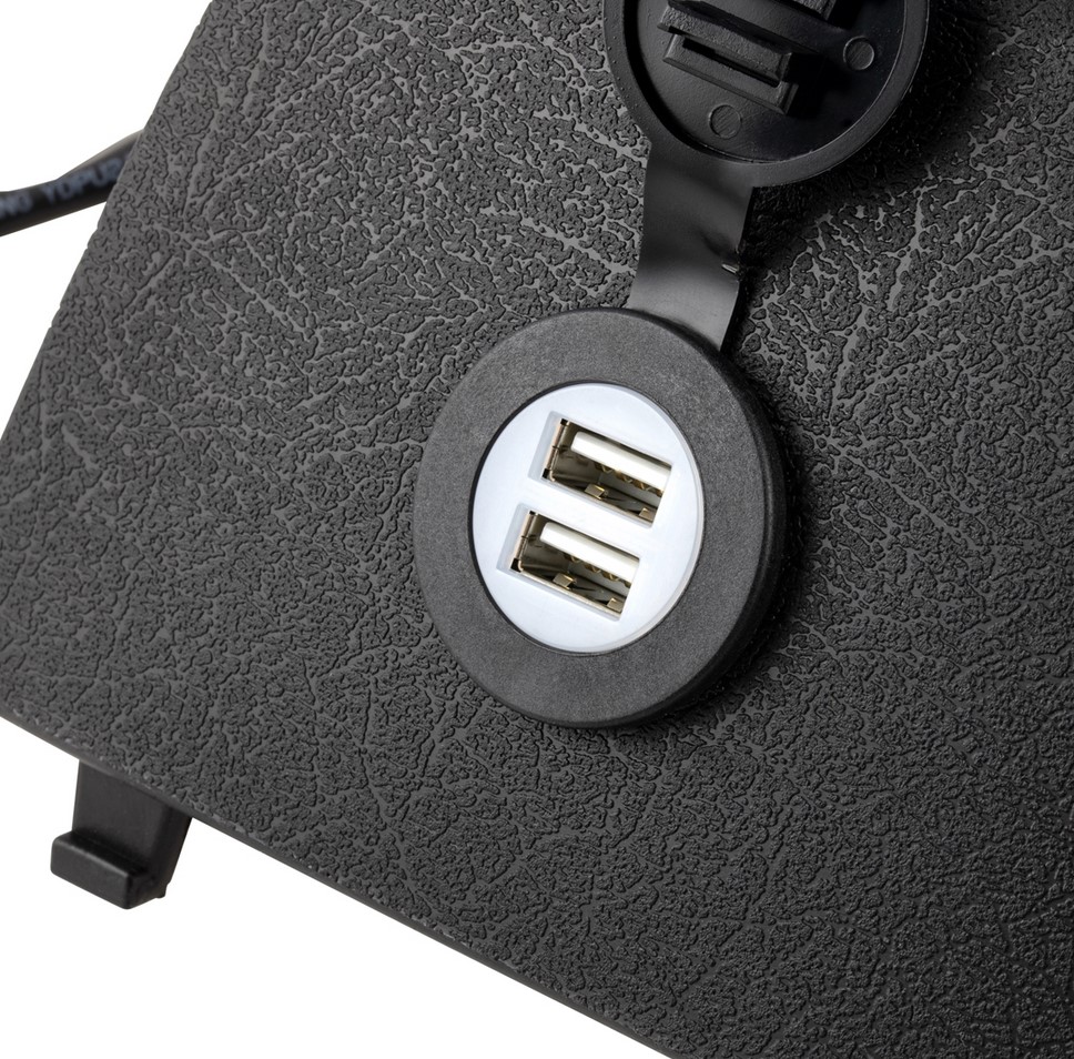 Bagageruimteafdekking links met USB-aansluiting voor Vespa GTS/GTS Super/GTV/GT, zwart