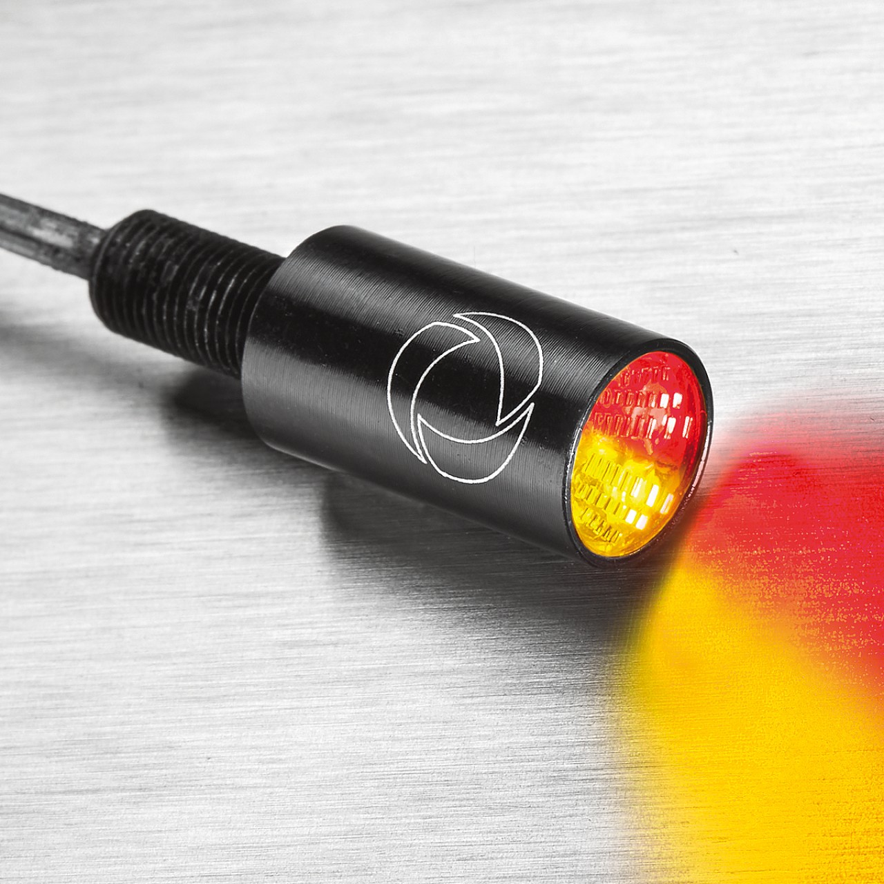 Kellermann knipperlicht, achter- en remlicht, Atto DF Integraal, aluminium, LED, HL/HR 12 V, glanzend zwart