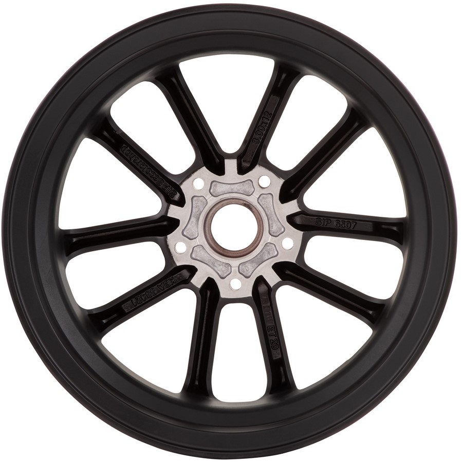 Velg voor/achter 12" voor Vespa GTS/GTS Super/GTV/GT 60/GT/GT L 125-300ccm, zwart mat/rood