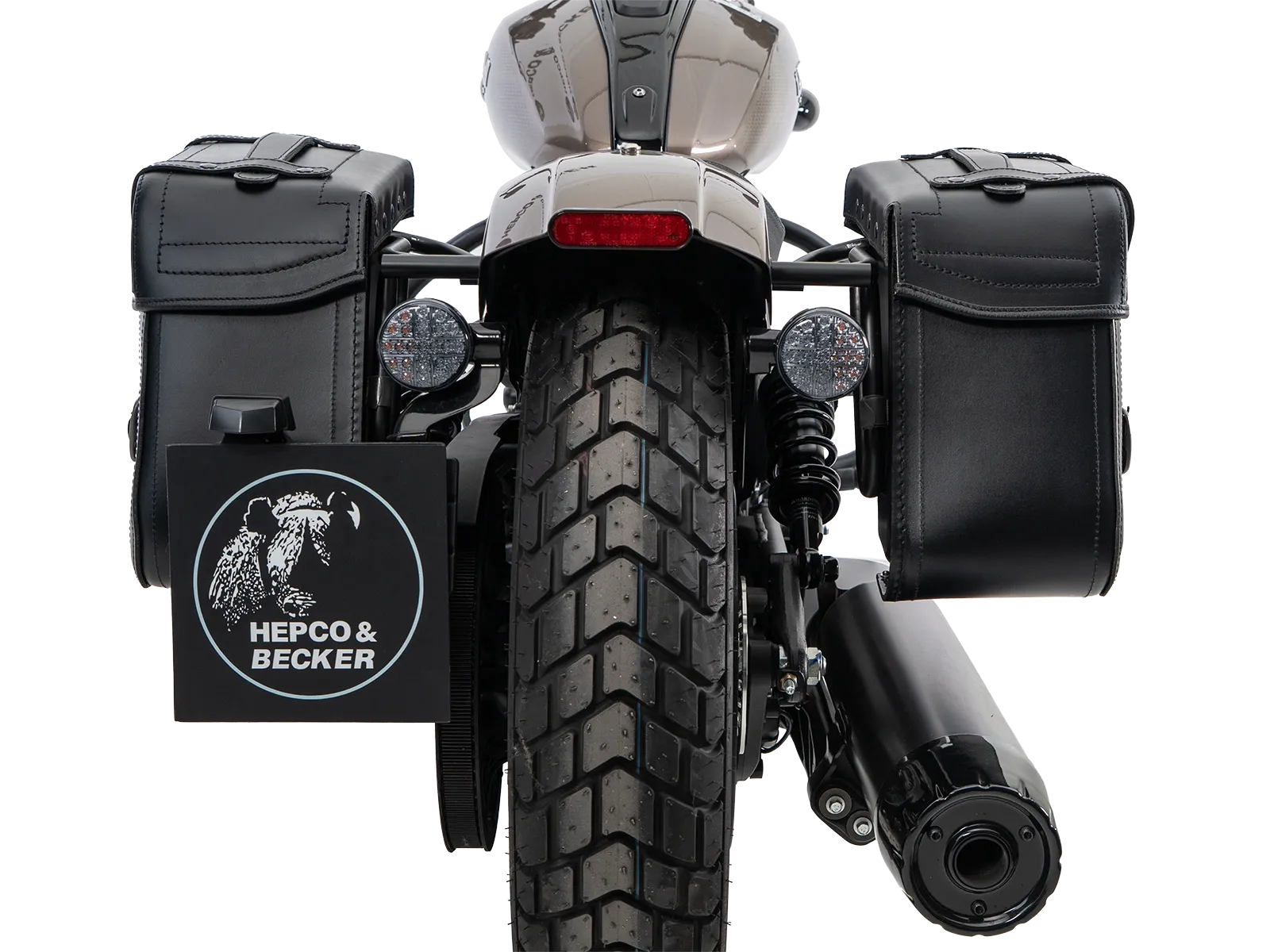 Kniptassenset zwart incl. houder voor Indian Scout Bobber 1250 (25-) Hepco & Becker