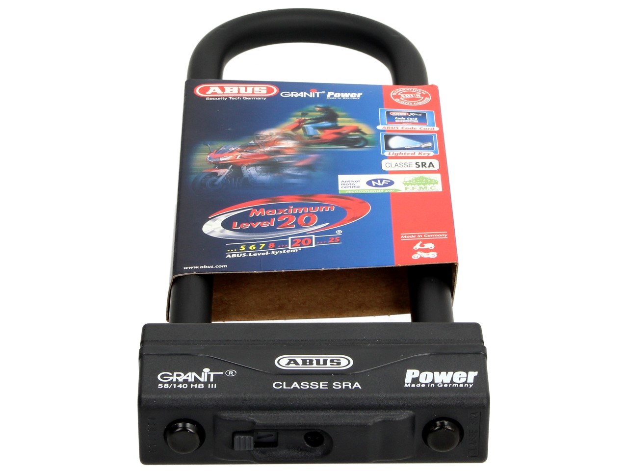 ABUS U-slot 260x83 Granit Power 58 voor motorfiets, scooter & Vespa