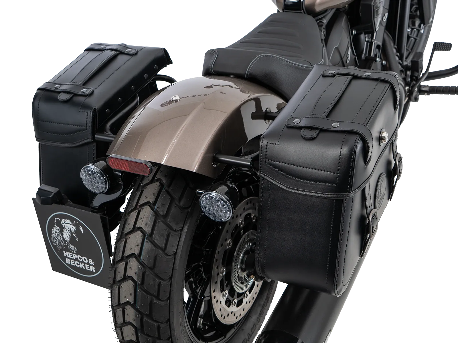 Kniptassenset zwart incl. houder voor Indian Scout Bobber 1250 (25-) Hepco & Becker