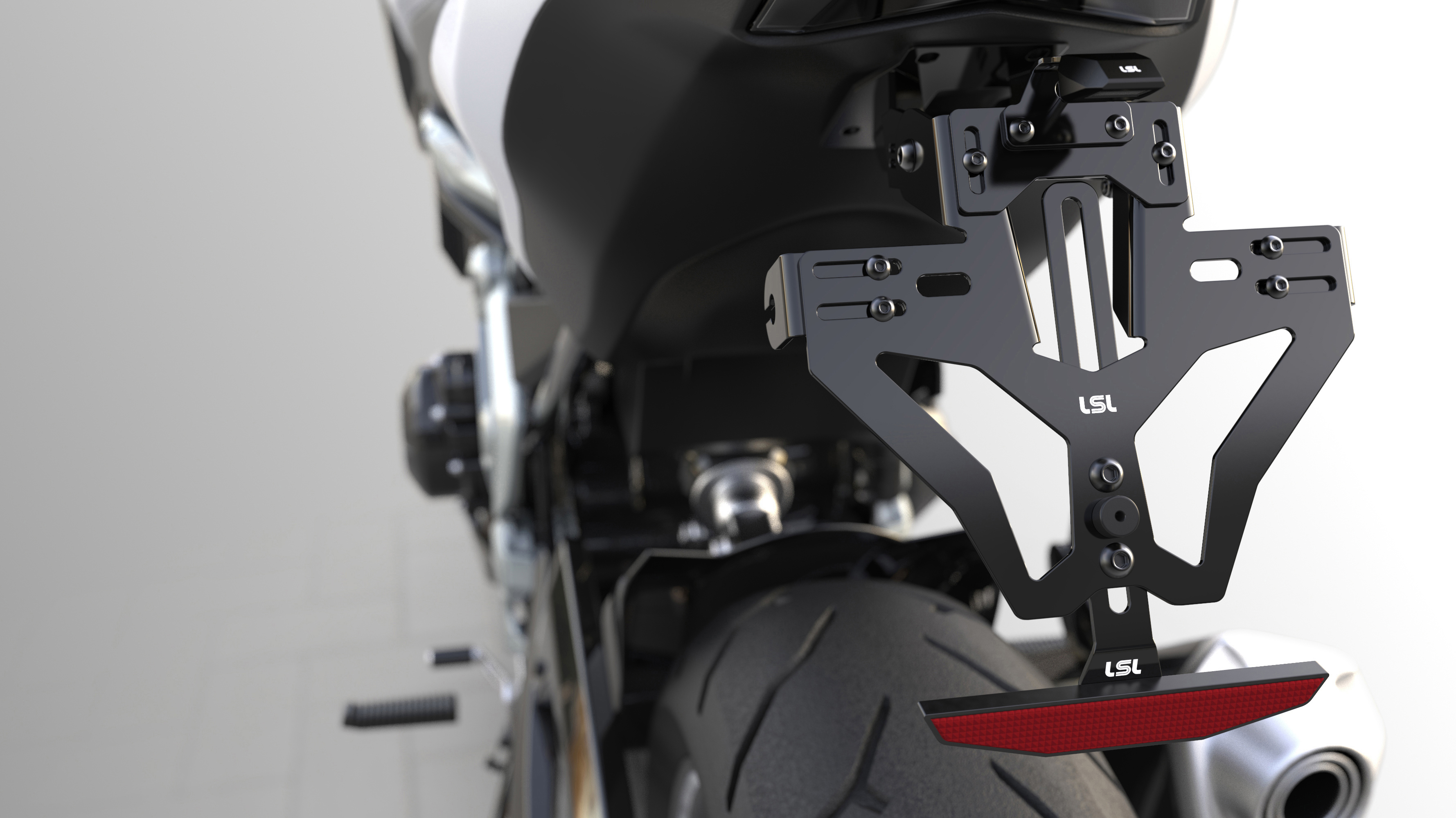 Korte kentekenplaathouder incl. kentekenplaatverlichting voor KTM 125 Duke (17-) / 390 Duke (17-)