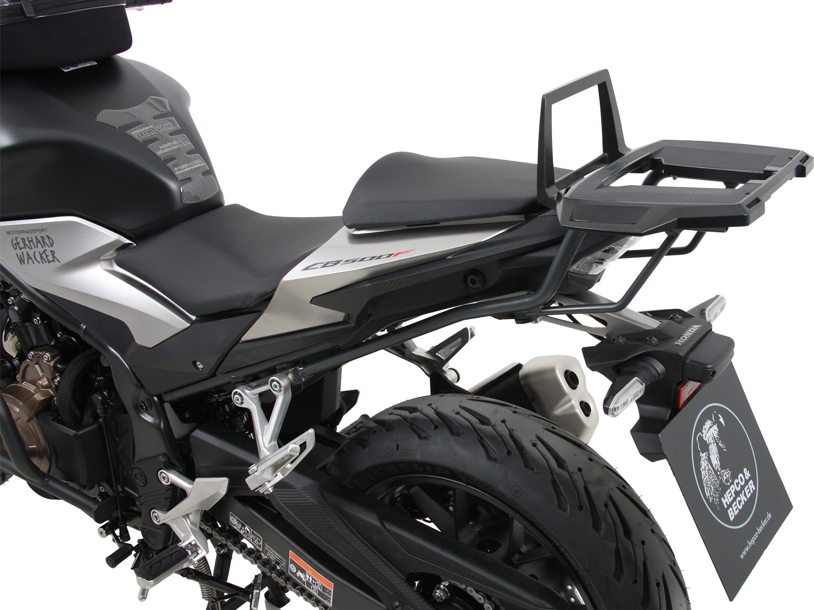 Alurack topkofferdrager antraciet voor Honda CB 500 F (19-23) Hepco & Becker