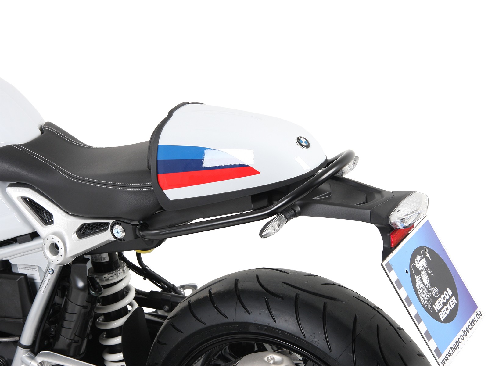Passagiershandgreep / leuning zwart voor BMW R nineT Racer (17-20) Hepco & Becker