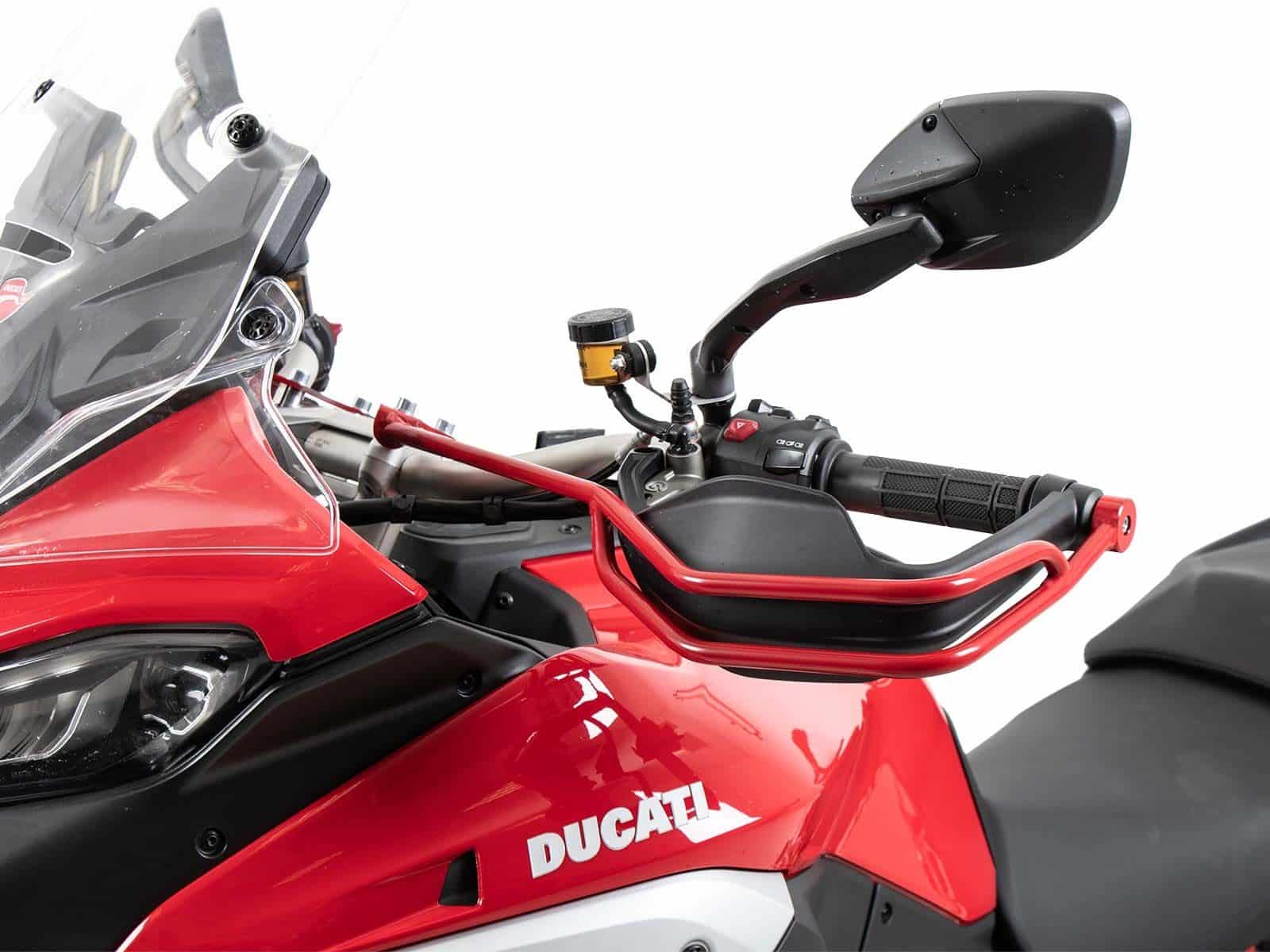 Handvatbeschermer (links + rechts) rood voor Ducati Multistrada V4 /S /Pikes Peak /Rally /RS (25-)