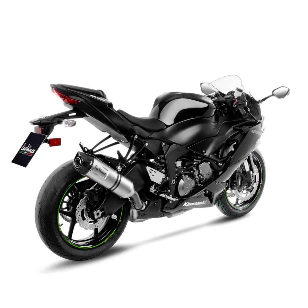 LeoVince uitlaatsysteem LV One Evo voor Kawasaki ZX-6 R 636, roestvrij staal zilver, slip on, E-certificaat