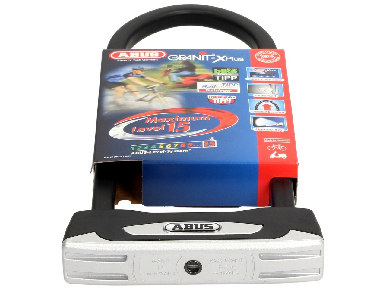 ABUS U-slot 230x108 Granit X-Plus 54 voor motorfiets, scooter & Vespa