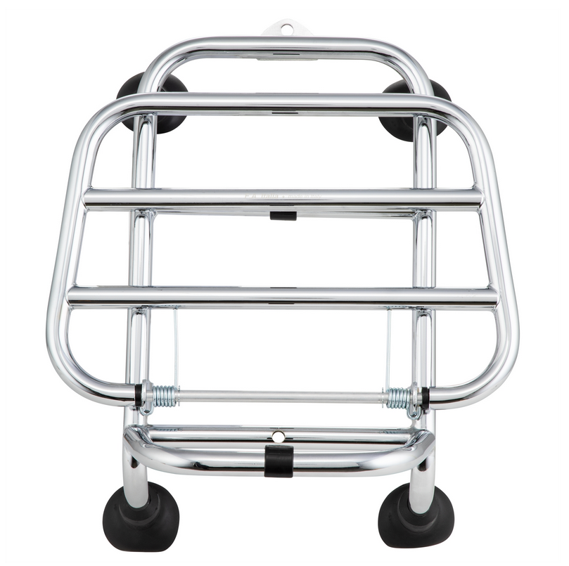 Bagagerek vooraan voor Vespa GTS /GTS Super HPE /GTV 125/300 ('19-), opvouwbaar, chroom