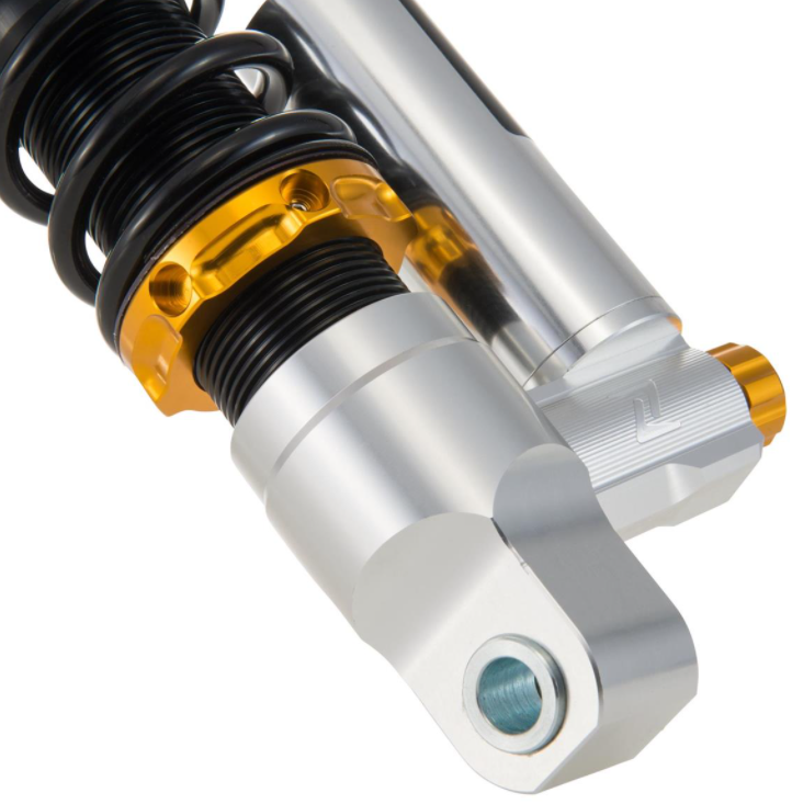 Schokdemper "Black Edition", voor voor Vespa Primavera/Sprint 50 -150cc 2T/4T AC, zilver/oranje
