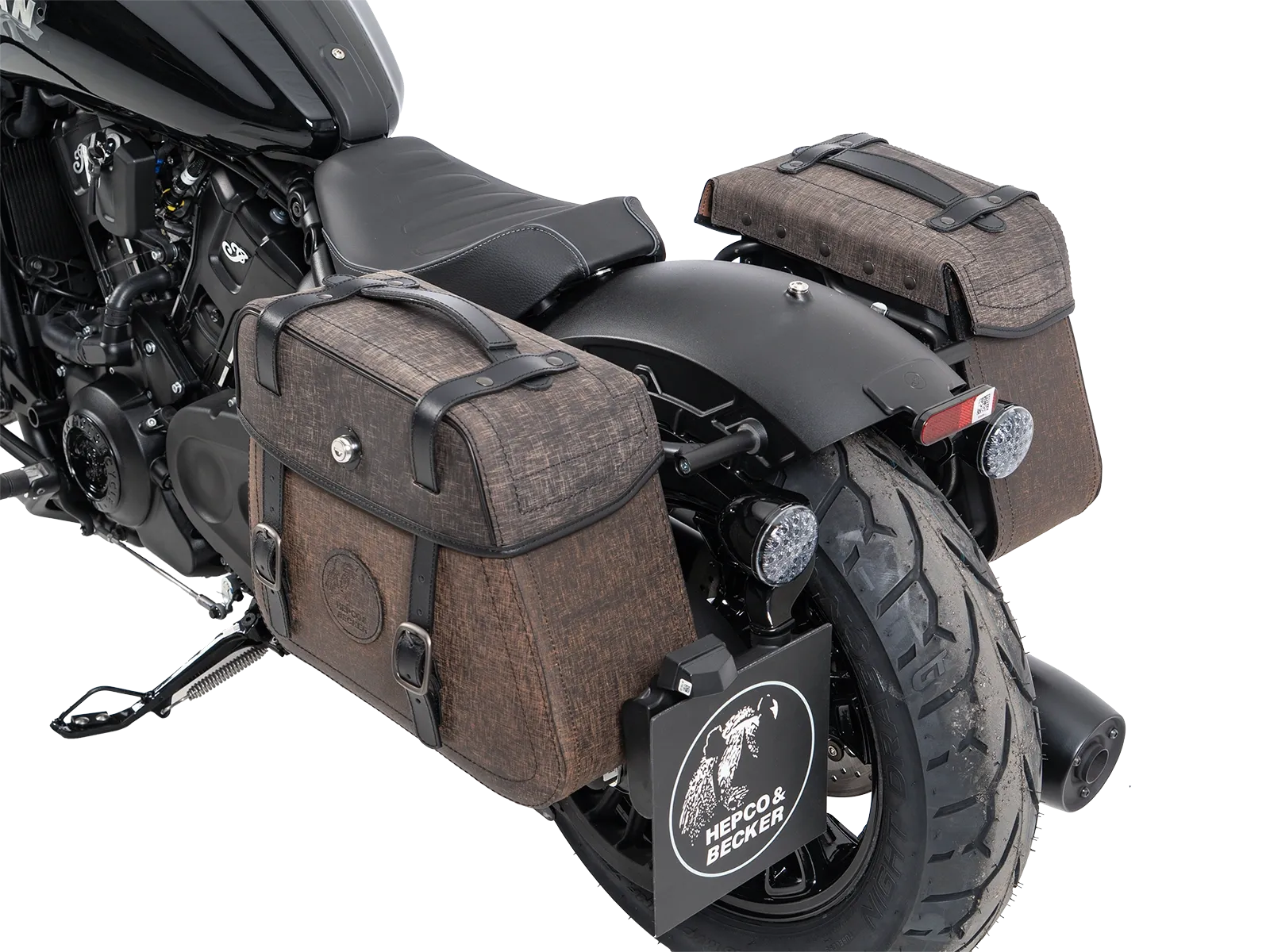 Kniptassenset bruin incl. houder voor Indian Scout Sixty Classic (25-) Hepco & Becker