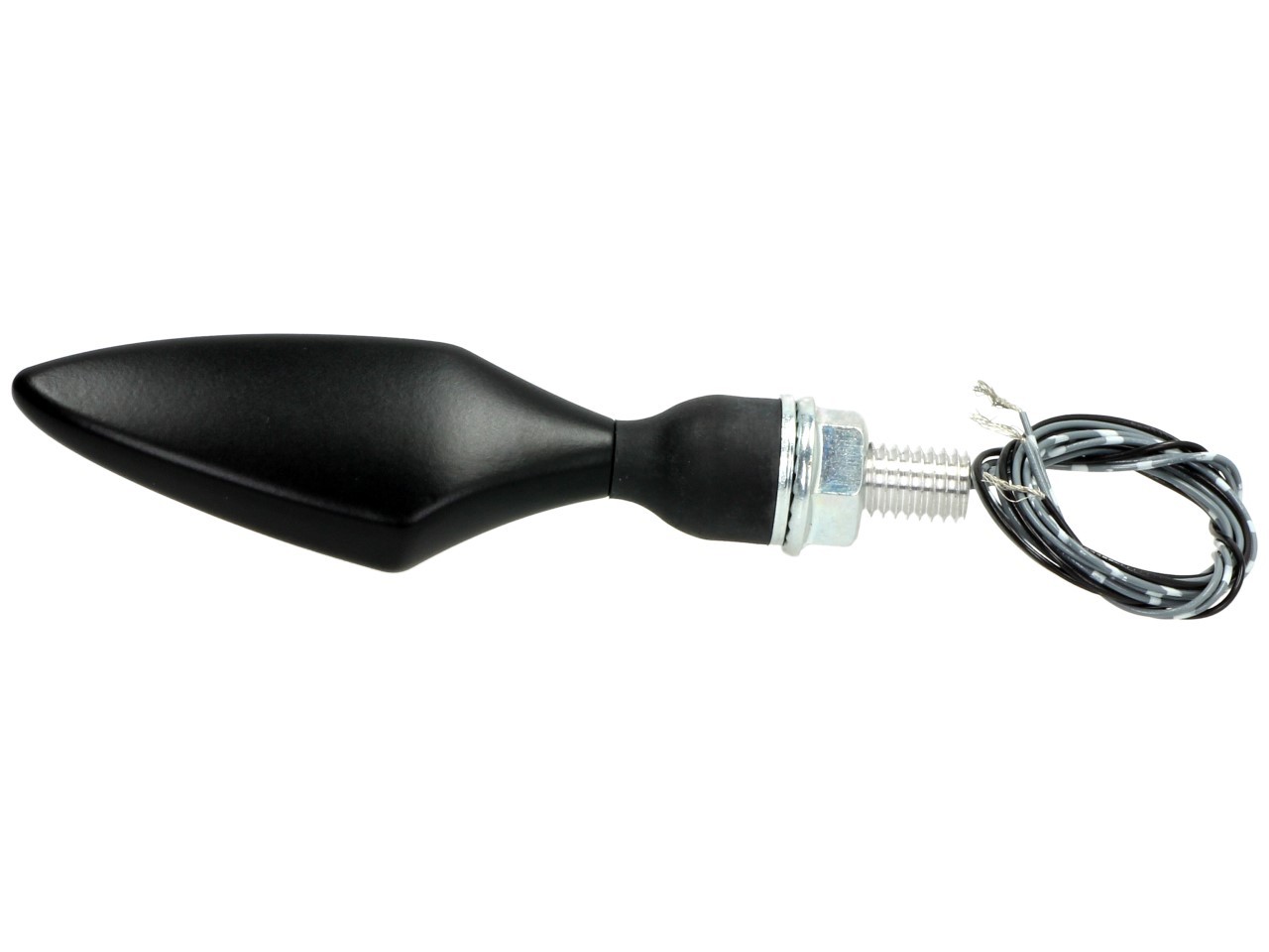 Kellermann-knipperlicht, Rhombus PL, staal, LED, linksvoor, 12 V, zwart gesatineerd, E-keurmerk