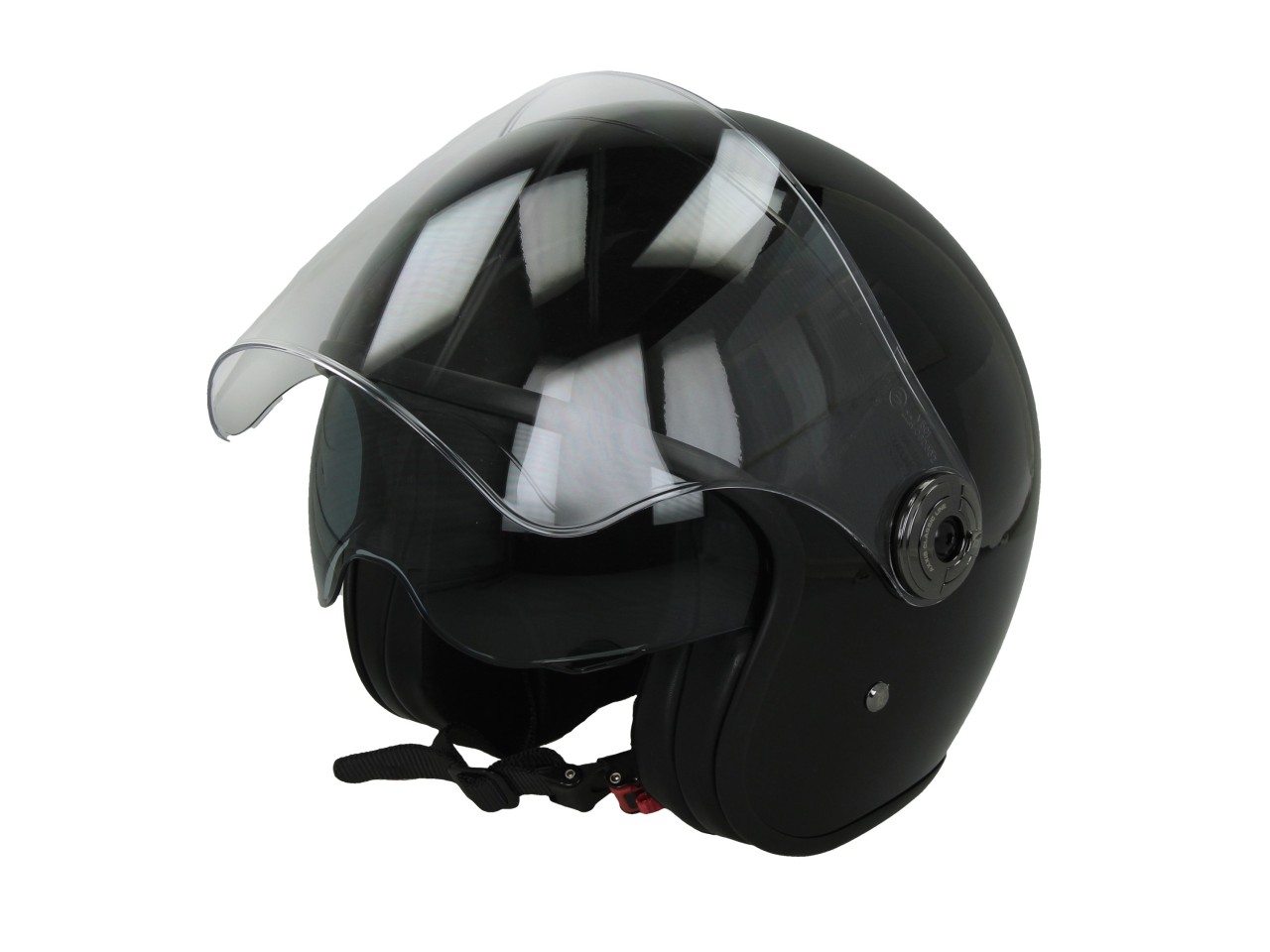 Axxis jethelm Hornet Fiber LV SV, effen, zwart, glanzend, glasvezel, ECE 22.06