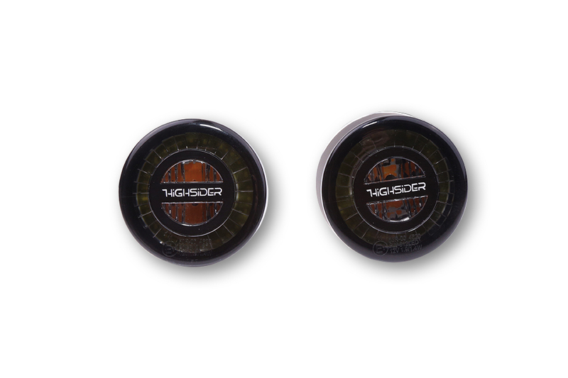 HIGHSIDER pro Rocket LED richtingaanwijzer/positielicht zwart/getint 2in1, E-keurmerk (paar)