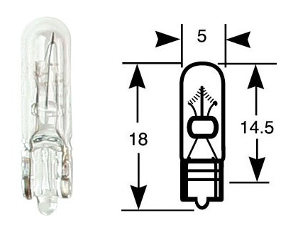 Ring gloeilamp, gloeilamp, enkele doos, 12 V, 1,2 W, W2x4,6d