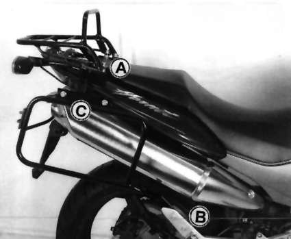 Buisvormige bagagedrager topkoffer zwart voor Honda CB 600 F Hornet (03-06) Hepco & Becker