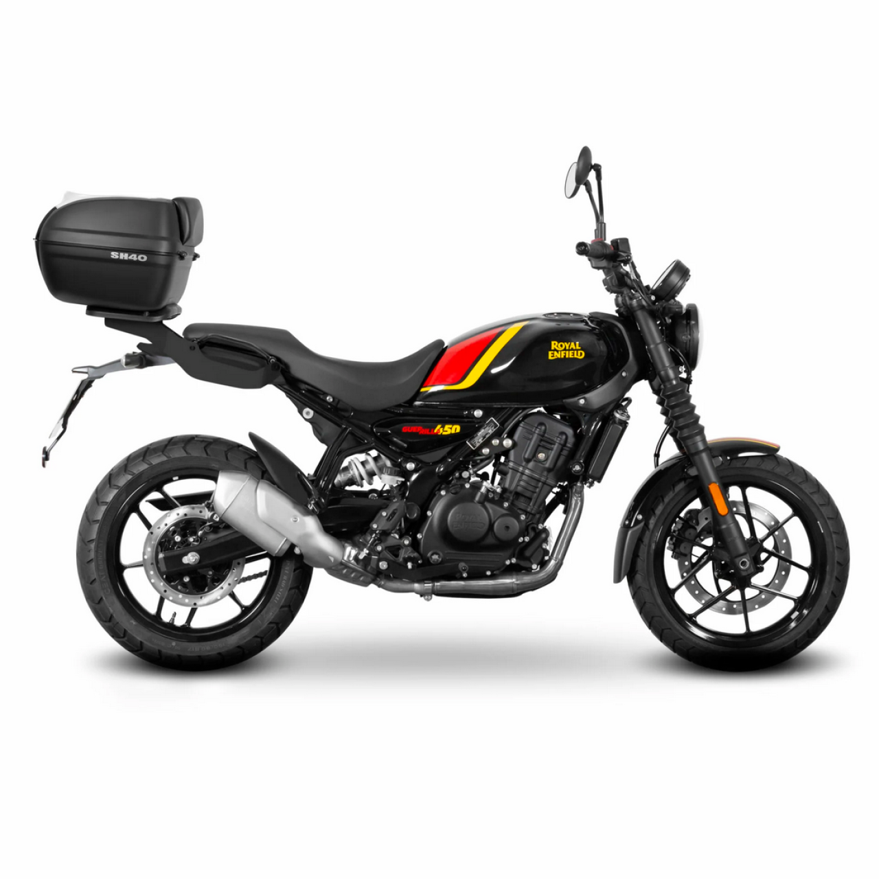Shad-topkofferhouder, zwart gelakt, voor de Royal Enfield Guerrilla 450 (24-25)