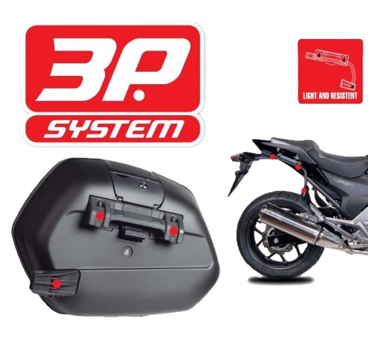 Shad zijkofferhouders 3P-systeem, zwart gelakt, voor de Kawasaki Ninja 650 / Z 650 (17-)