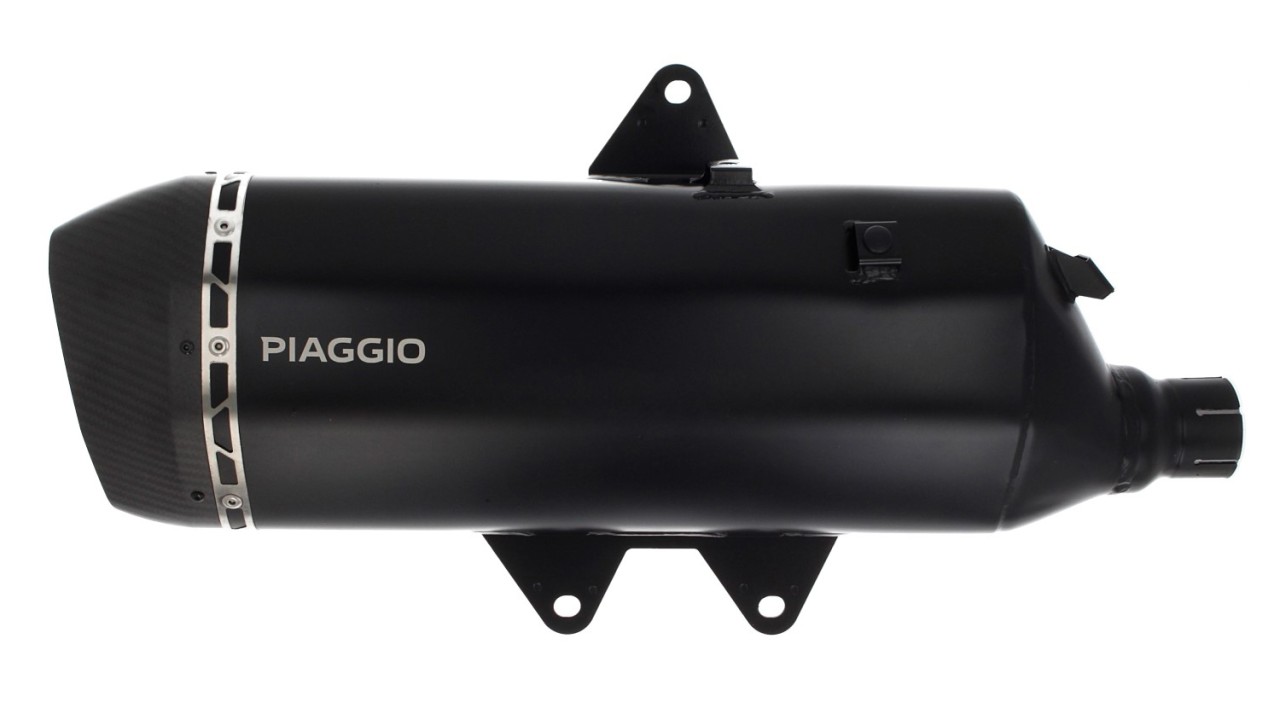 Slip-on uitlaatdemper roestvrij staal zwart voor Piaggio MP3 HPE 530