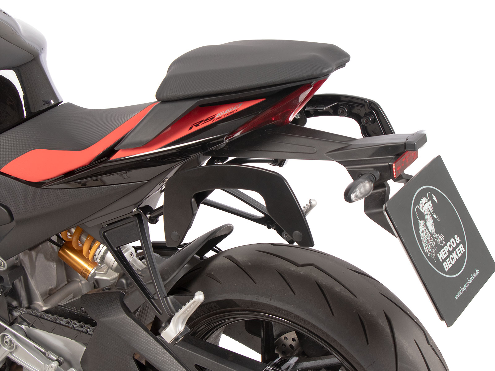 C-Bow zijdrager zwart voor Aprilia RS 660 / Factory (25-) Hepco & Becker