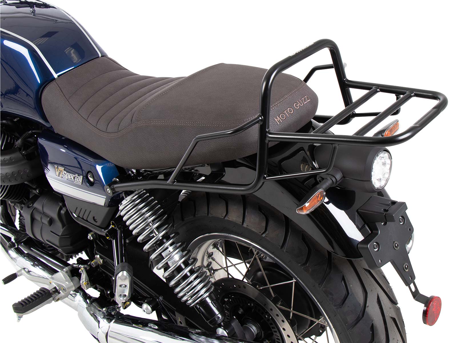 Buisvormige bagagedrager topkoffer zwart voor Moto Guzzi V7 850 Stone Corsa (2024) Origineel Hepco & Be