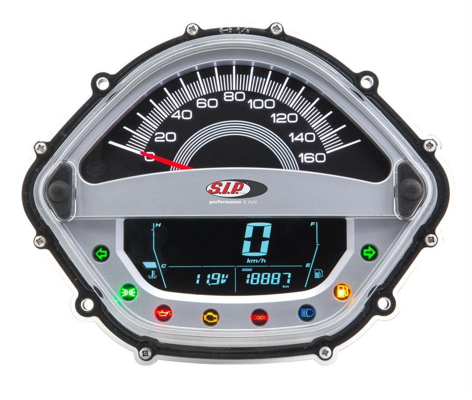 Toerenteller/snelheidsmeter voor Vespa GT/GT L 125/200cc/ GTS 125cc, zilver