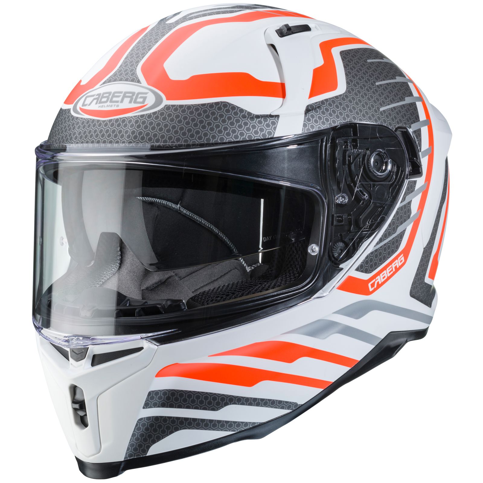 Caberg helm Avalon Forge, mat-wit/fluo-oranje-zilver