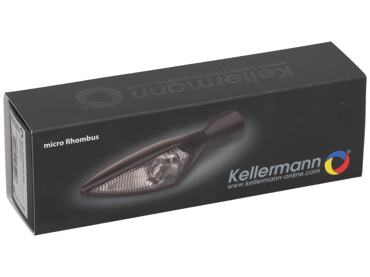 Kellermann indicator, ruit, staal, LED, VL/HR, 12 V, mat chroom, M8x20, E-goedgekeurd