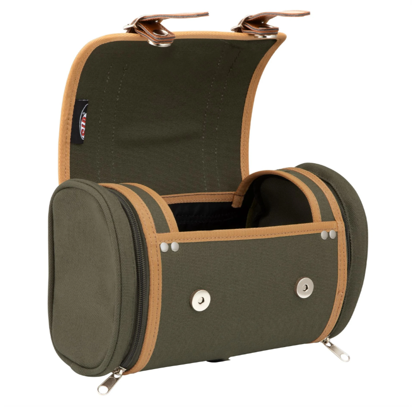 Tas "Classic" bagagedrager/sozihouder achter voor Vespa, canvas, olijfkleurig