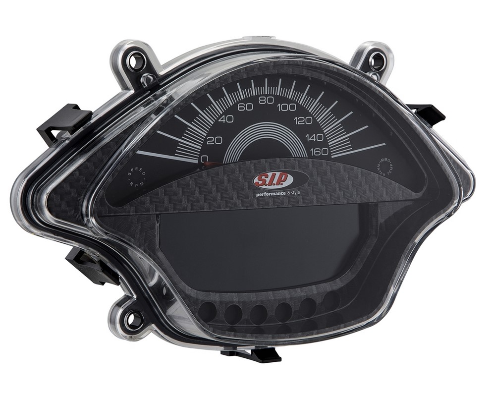 Toerenteller/snelheidsmeter voor Vespa GTS/GTS Super 300cc FL ('14-), carbon-look