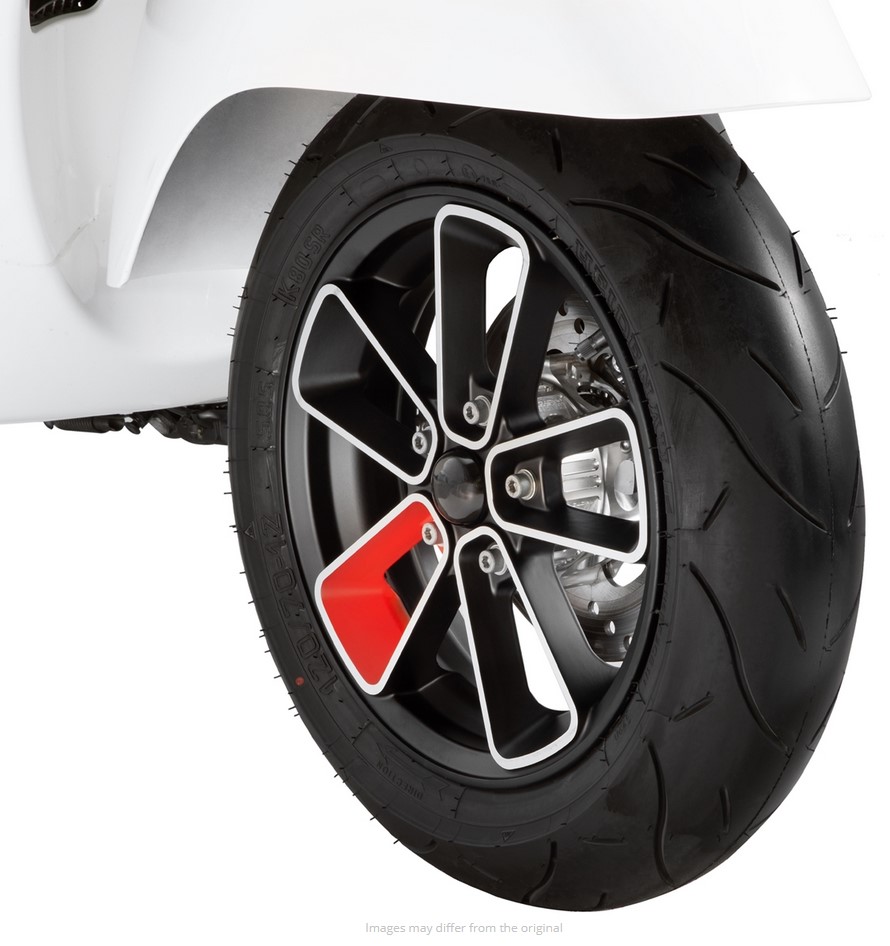 Velg voor/achter 12" voor Vespa GTS/GTS Super/GTV/GT 60/GT/GT L 125-300ccm, zwart mat/rood