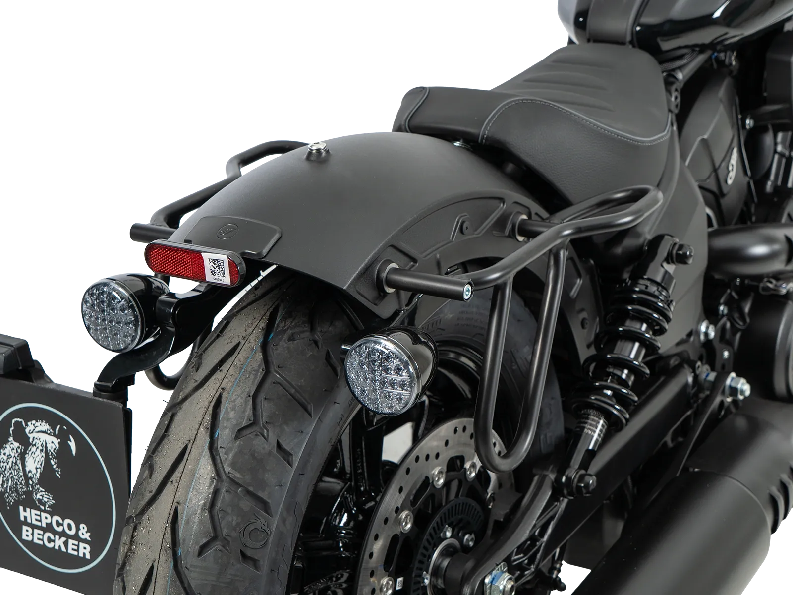 Leren tassenhouder uitsparing zwart voor Indian Scout Sixty Bobber (25-) Hepco & Becker