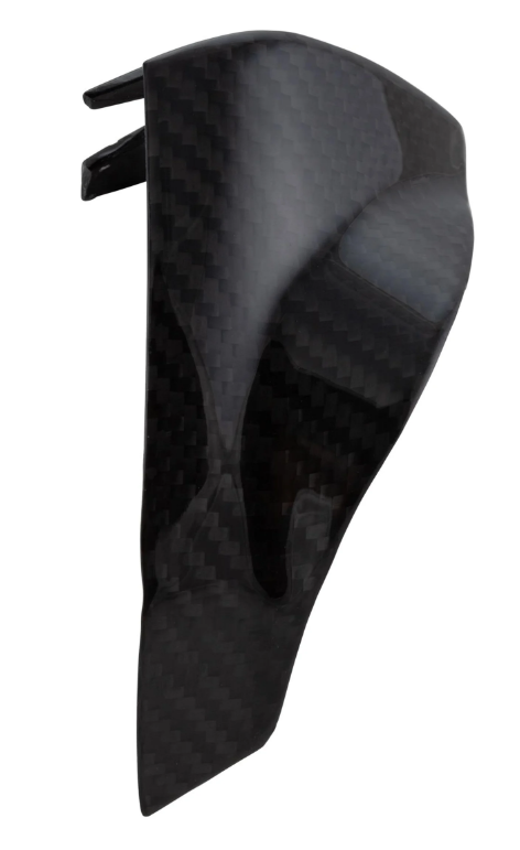 Eindstuk onderzijde links voor Vespa Primavera/Sprint 50-150ccm 2T/4T AC, Carbon