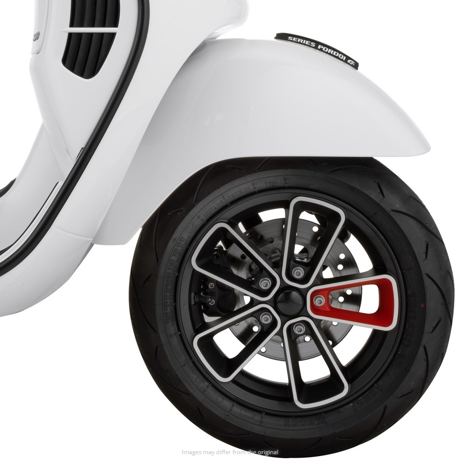 Velg voor/achter 12" voor Vespa GTS/GTS Super/GTV/GT 60/GT/GT L 125-300ccm, zwart mat/rood