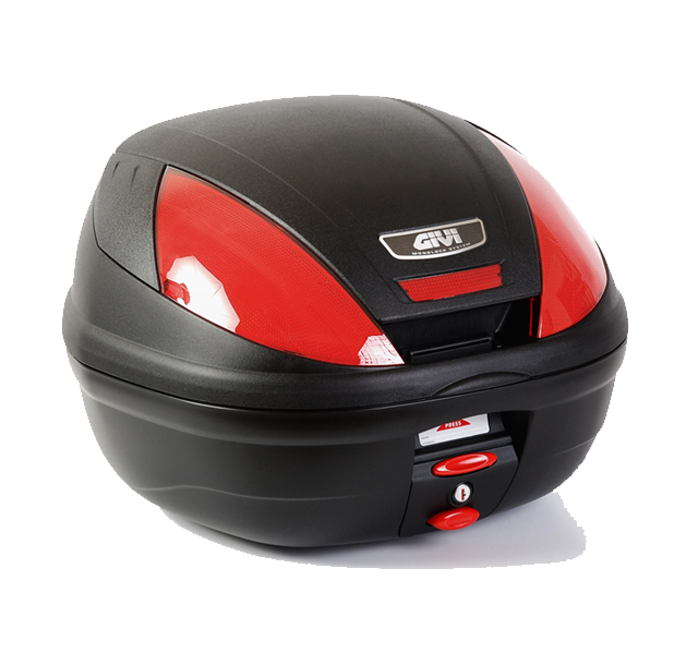 E370 MONOLOCK topkoffer met rode reflectoren en plaat Givi
