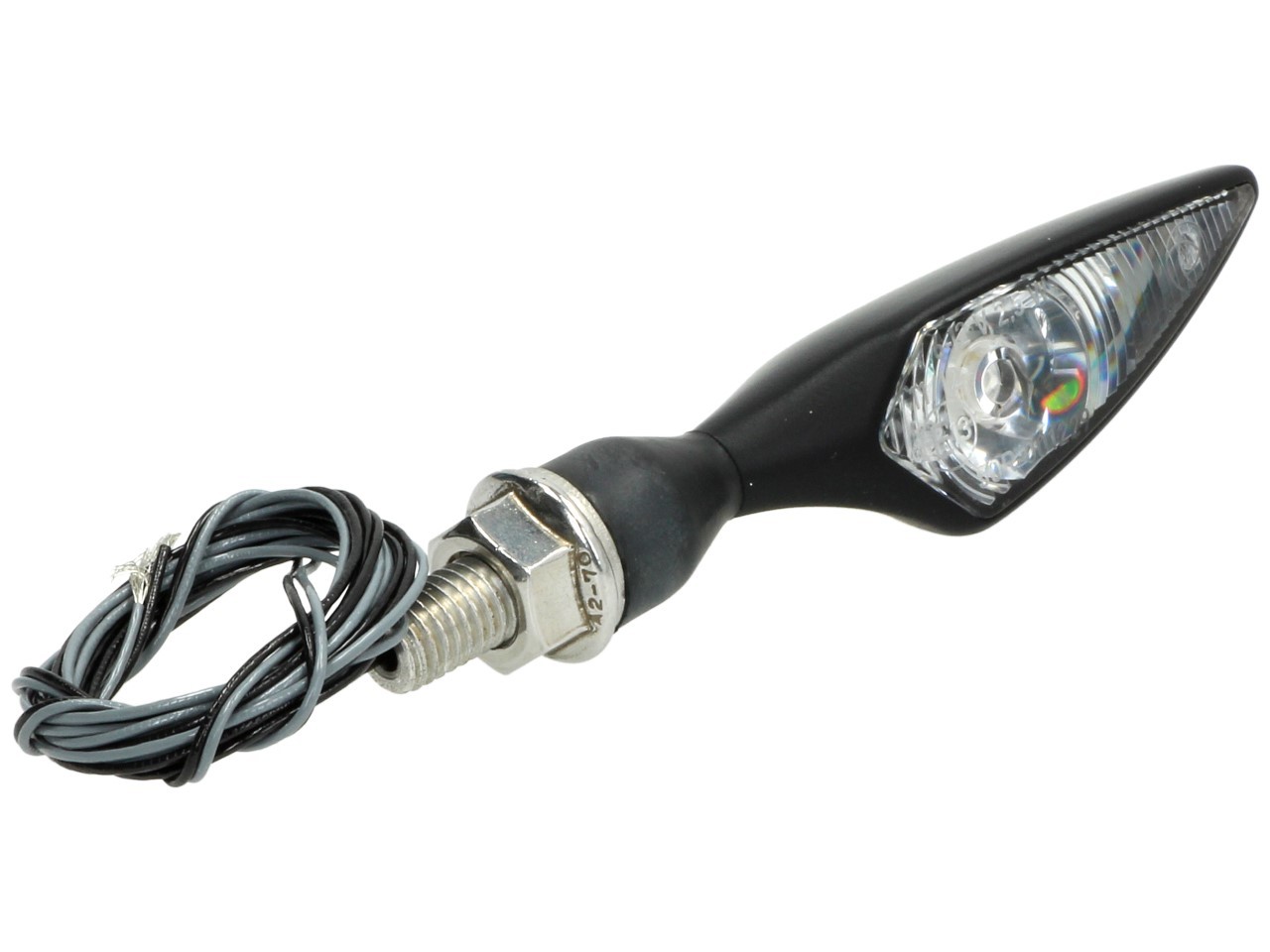 Kellermann-indicator, ruit, staal, LED, VL/HR, 12 V, zwart gesatineerd, M8x20, E-keurmerk